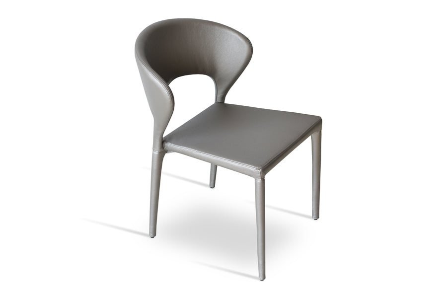 Prada Full Upholstered Stackable Chair by SohoConcept, shown in bronze grey ppm.