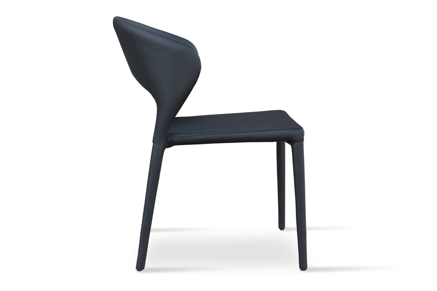 Prada Full Upholstered Stackable Chair by SohoConcept, shown in black ppm.