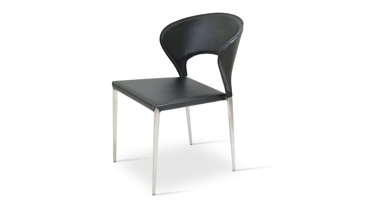 Prada Stackable Chair by SohoConcept, showing angle view of stackable chair.