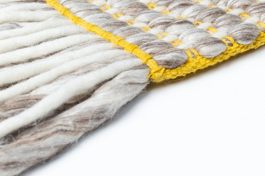 Primal 231.001.700 Hand Woven Rug by Ligne Pure, showing closeup view of primal hand woven rug.