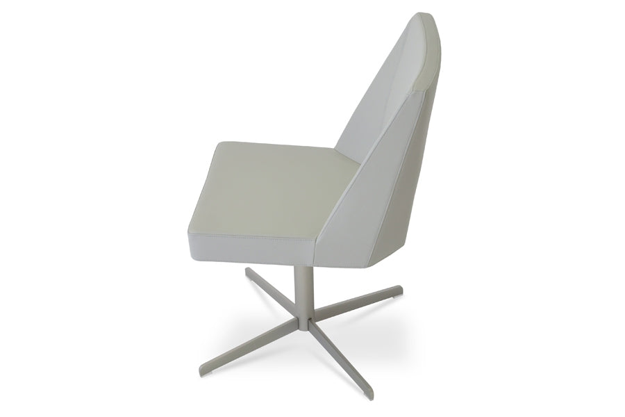 Prisma 4 Star Swivel Chair by sohoConcept, shown in light grey leatherette.
