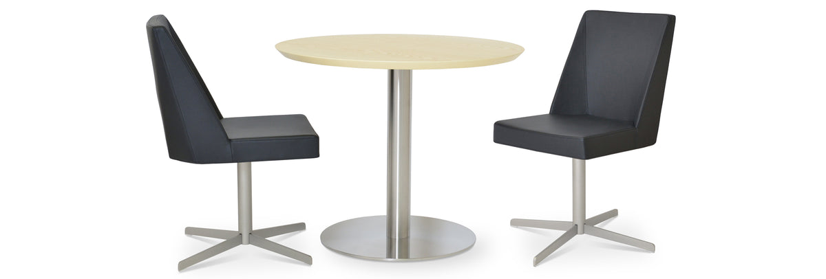 Prisma 4 Star Swivel Chair by sohoConcept, showing two 4 star swivel chairs with table.