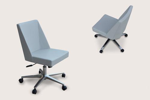Prisma Office Chair by sohoConcept, shown in light grey leatherette.