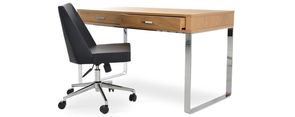 Prisma Office Chair by sohoConcept, showing angle view of office chair with desk.