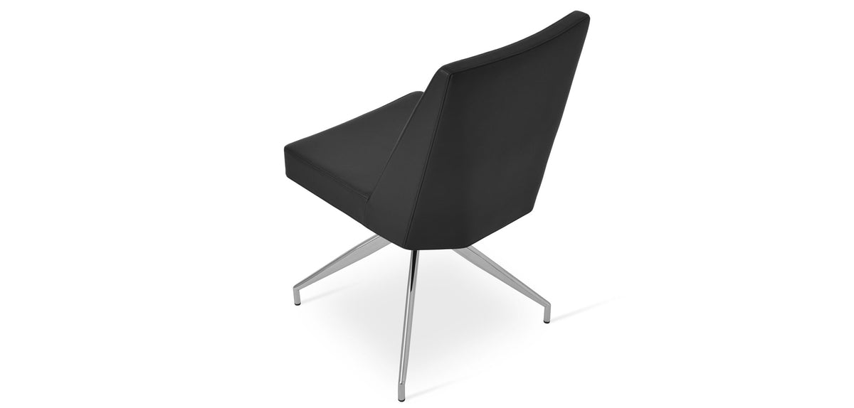 Prisma Spider Swivel Chair by sohoConcept, showing back view of spider swivel chair in black leatherette.
