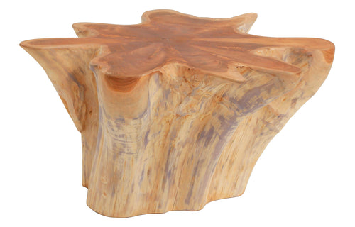 Pure Teak Star Root Side Table by Harbour - Natural Teak Wood.