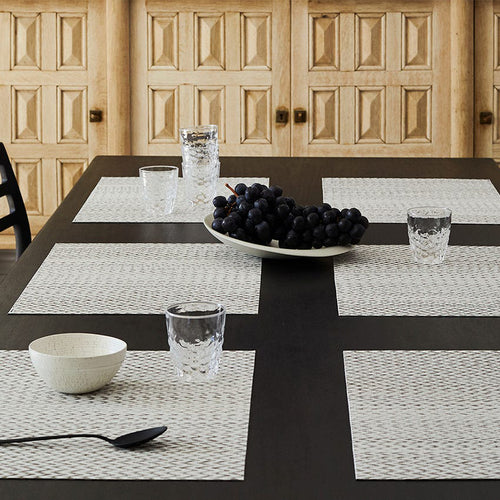 Quill Tabletop by Chilewich, showing quill tabletops in live shot.