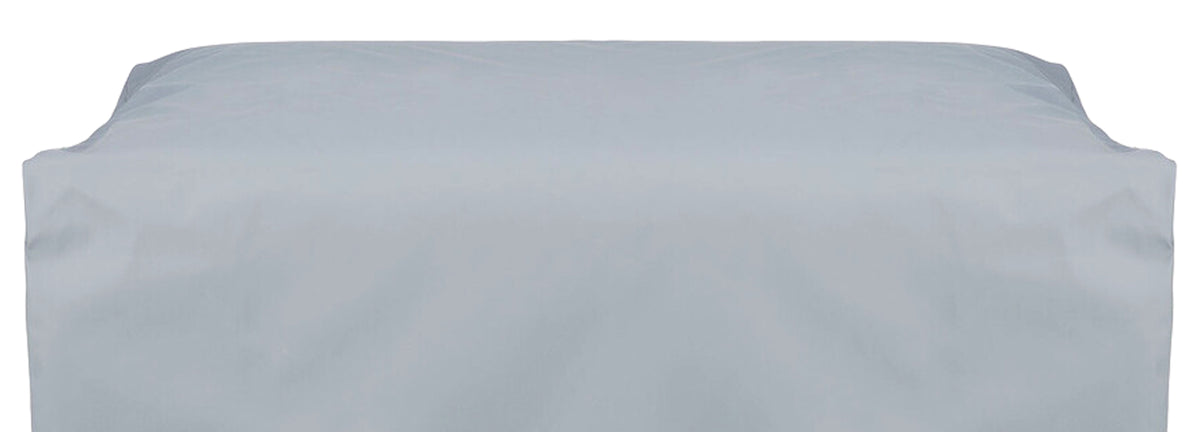Raincover for Jack Outdoor Footstool by Ethnicraft, showing closeup view of raincover for jack outdoor footstool in pu-coated textile.