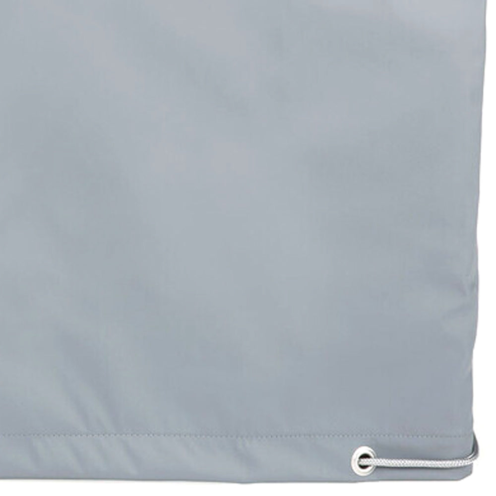 Raincover for Jack Outdoor Footstool by Ethnicraft, showing closeup view of raincover for jack outdoor footstool in pu-coated textile.