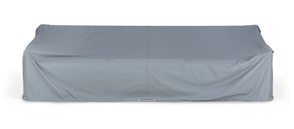 Raincover Jack Outdoor Sofa by Ethnicraft, showing front view of raincover jack outdoor sofa.