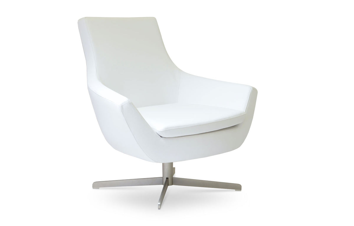 Rebecca 4 Star Armchair by SohoConcept - Chrome Plated Steel, White Leatherette