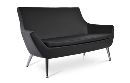 Rebecca Metal Two Seater Sofa by SohoConcept - Black Leatherette
