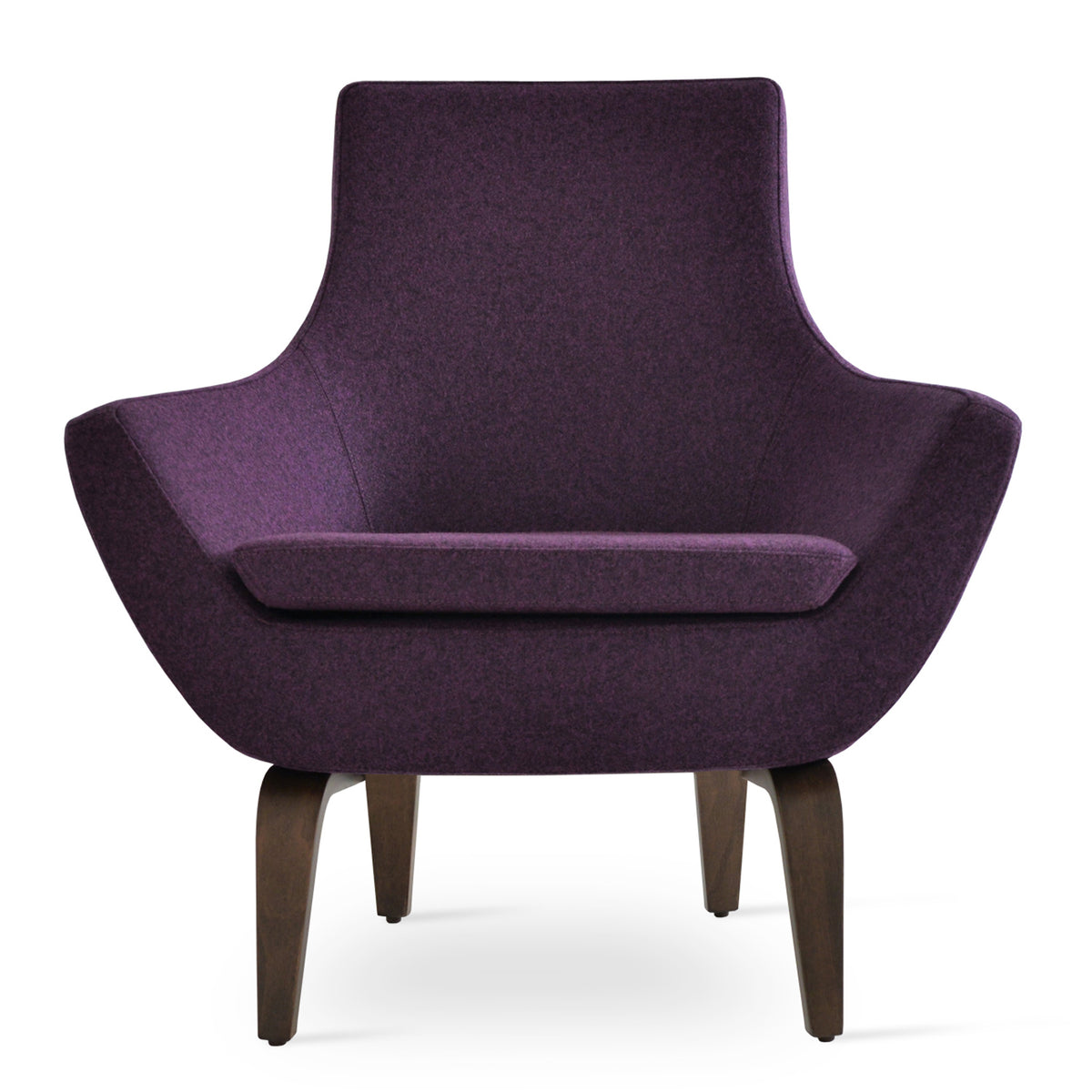Rebecca Plywood Arm by SohoConcept, showing front view of plywood arm chair.