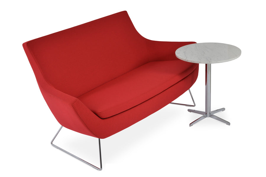 Rebecca Two Seater Sofa by sohoConcept, showing two seater wire sled base sofa with table.
