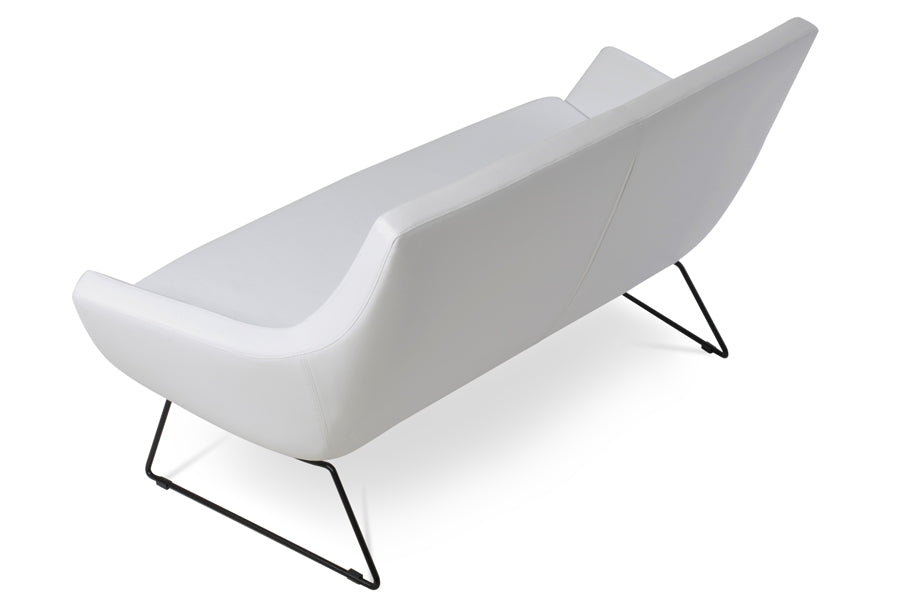 Rebecca Two Seater Sofa by sohoConcept, showing back view of two seater wire sled base sofa.