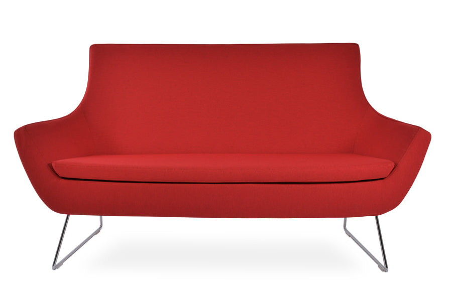 Rebecca Two Seater Sofa by sohoConcept, showing front view of two seater wire sled base sofa.