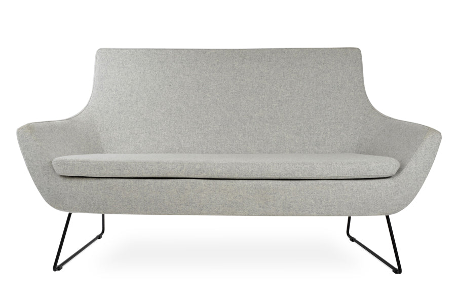 Rebecca Two Seater Sofa by sohoConcept, showing front view of two seater wire sled base sofa.