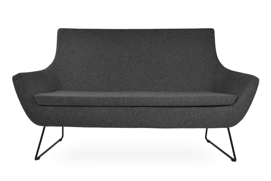 Rebecca Two Seater Sofa by sohoConcept, showing front view of two seater wire sled base sofa.