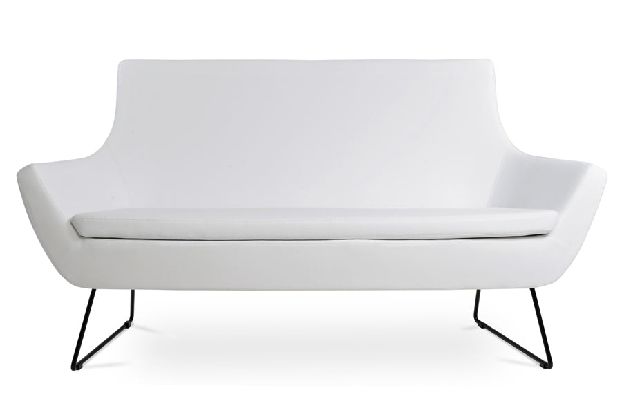 Rebecca Two Seater Sofa by sohoConcept, showing front view of two seater wire sled base sofa.