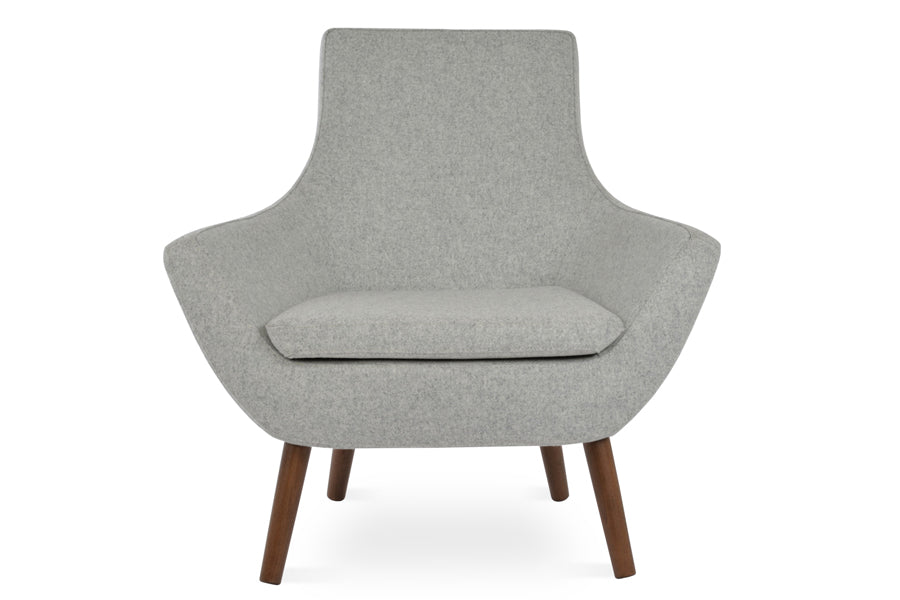 Rebecca Wood Arm Chair by SohoConcept, showing front view of wood arm chair.
