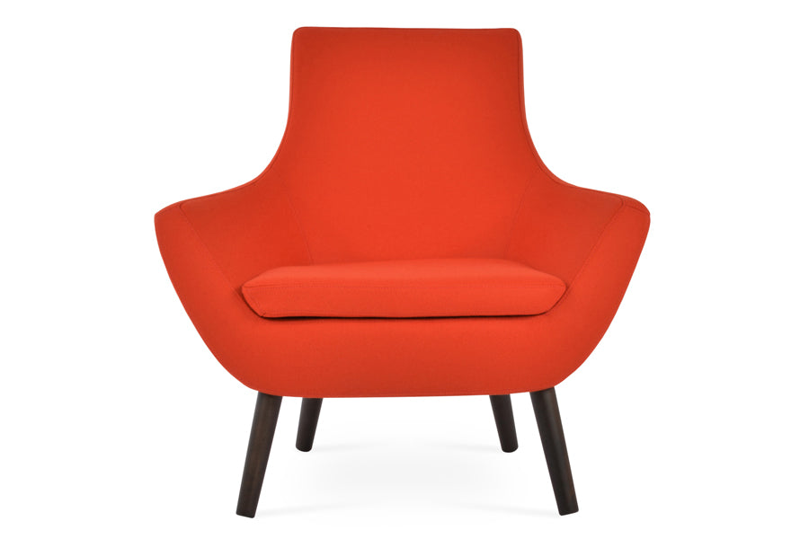 Rebecca Wood Arm Chair by SohoConcept, showing front view of wood arm chair.