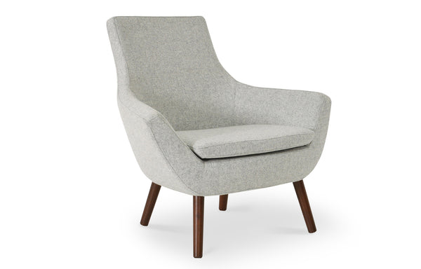 Rebecca Wood Arm Chair by SohoConcept - Beech Walnut Wood, Camira Blazer Silver Wool.