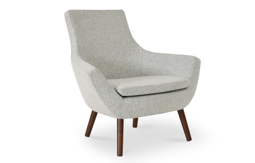 Rebecca Wood Arm Chair by SohoConcept - Beech Walnut Wood, Camira Blazer Silver Wool