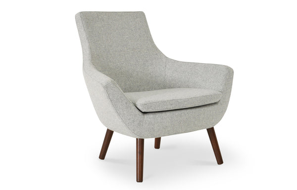 Rebecca Wood Arm Chair by SohoConcept - Beech Walnut Wood, Camira Blazer Silver Wool
