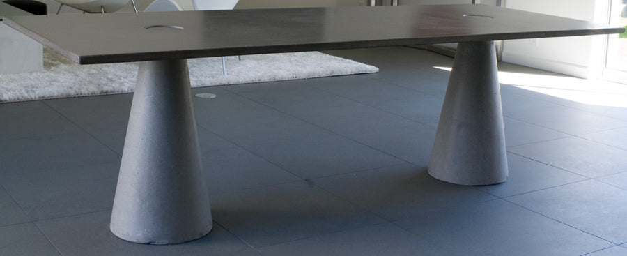 James De Wulf Rectangular Locking Dining Table by De Wulf, showing rectangular locking dining table in live shot.