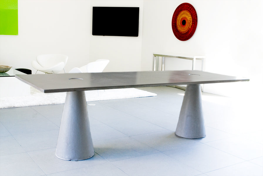 James De Wulf Rectangular Locking Dining Table by De Wulf, showing rectangular locking dining table in live shot.