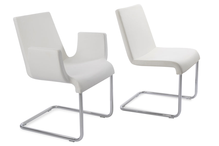 Reis Arm Chair by SohoConcept, showing two arm/without arm chair together.