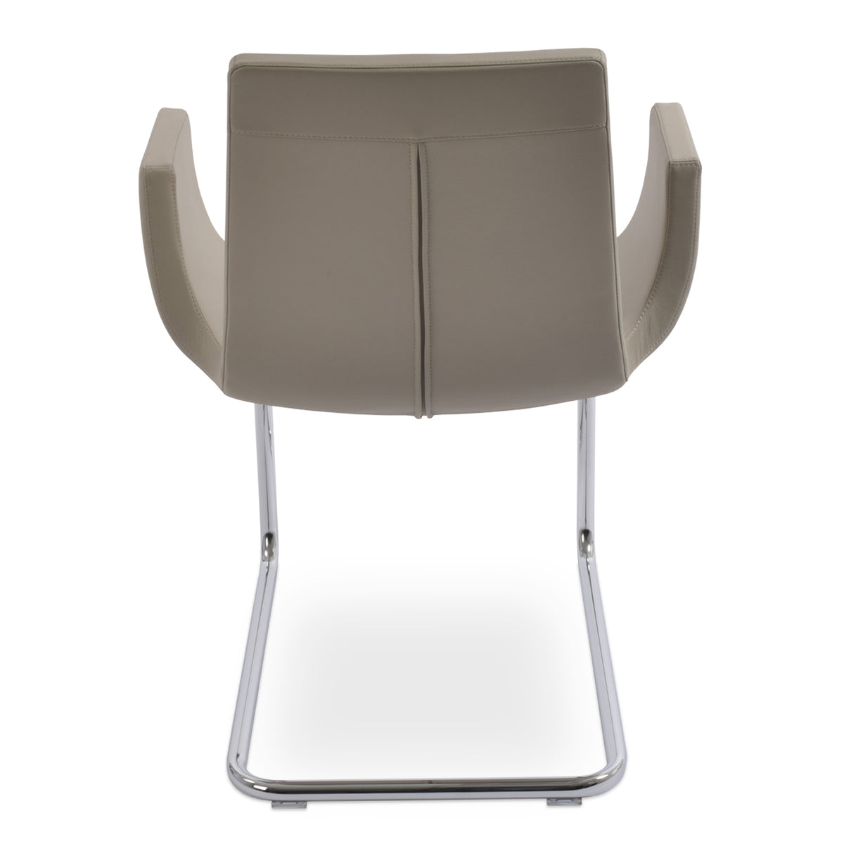 Reis Arm Chair by SohoConcept, showing back view of arm chair in bone ppm.