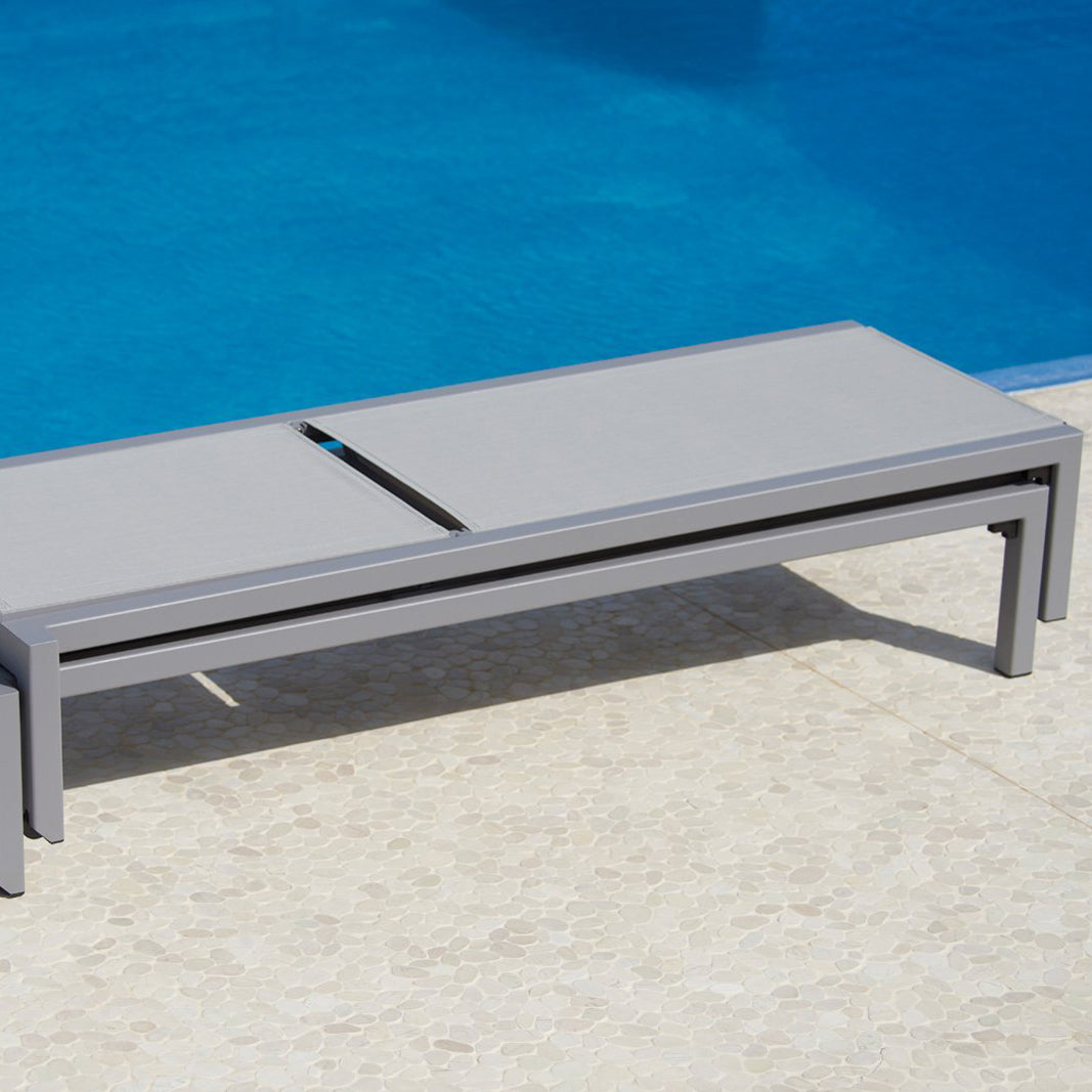 Relax Stackable Sunbed by Cane-Line, showing relax stackable sunbed in live shot.