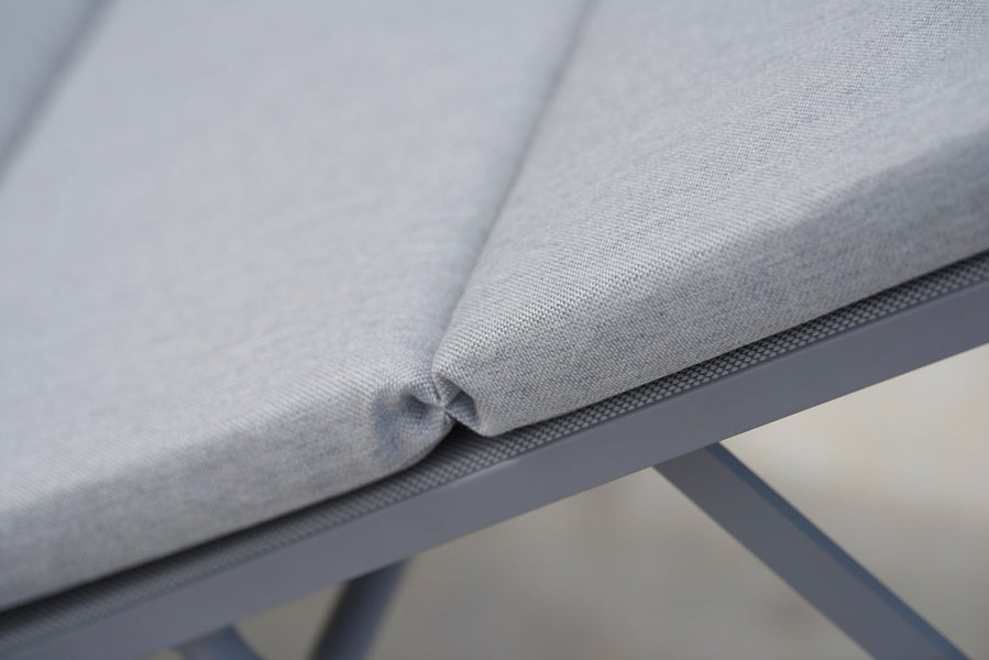 Relax Stackable Sunbed by Cane-Line, showing closeup view of relax stackable sunbed in live shot.