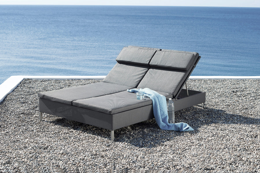 Rest Sunbed by Cane-Line, showing rest sunbed in live shot.