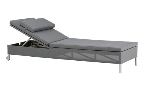 Rest Sunbed by Cane-Line - Single/Grey Tex/Grey Natte.