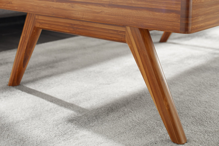Rhody Lift Top Coffee Table by Greenington, showing closeup view of rhody lift top coffee table in live shot.