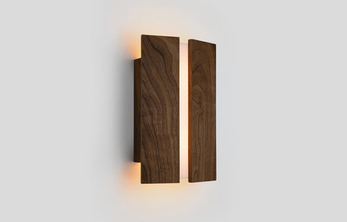 Rima LED Sconce by Cerno - Walnut Wood Shade.
