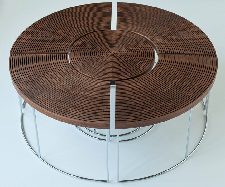 Ripples Coffee Table by SohoConcept, showing top open view of coffee table.