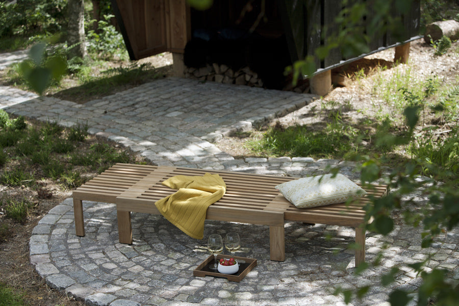 Riviera Sunlounger by Skagerak, showing riviera sunlounger in live shot.