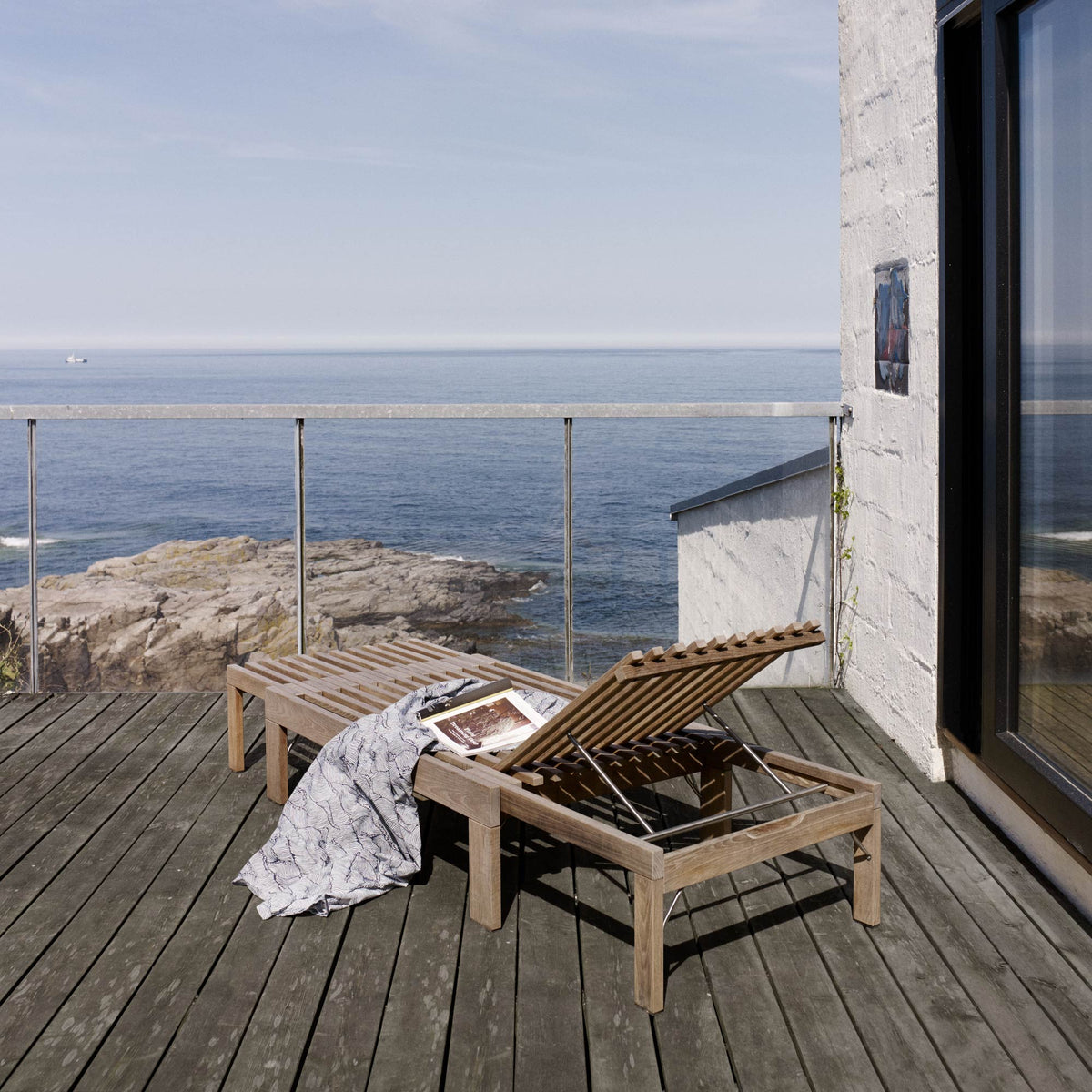 Riviera Sunlounger by Skagerak, showing riviera sunlounger in live shot.