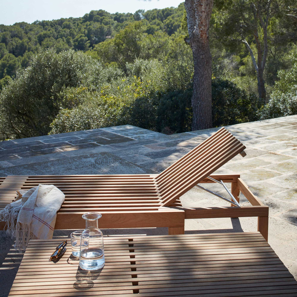 Riviera Sunlounger by Skagerak, showing riviera sunlounger in live shot.