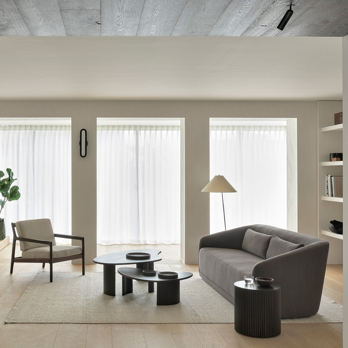 Roller Max Side Table by Ethnicraft, showing roller max side table in live shot.