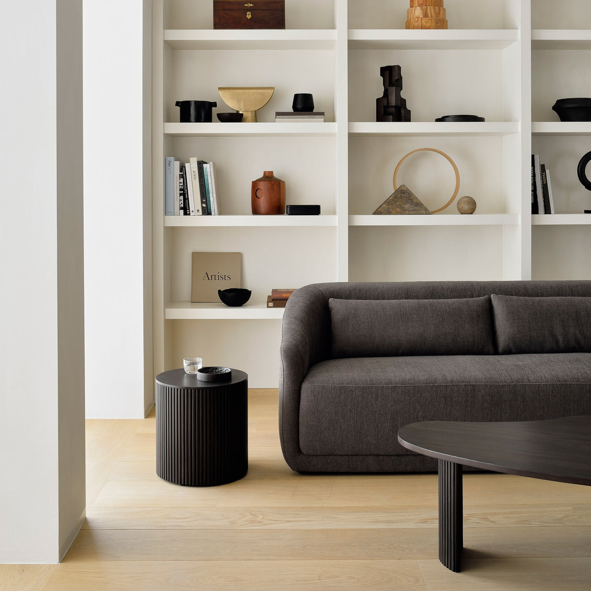 Roller Max Side Table by Ethnicraft, showing roller max side table in live shot.
