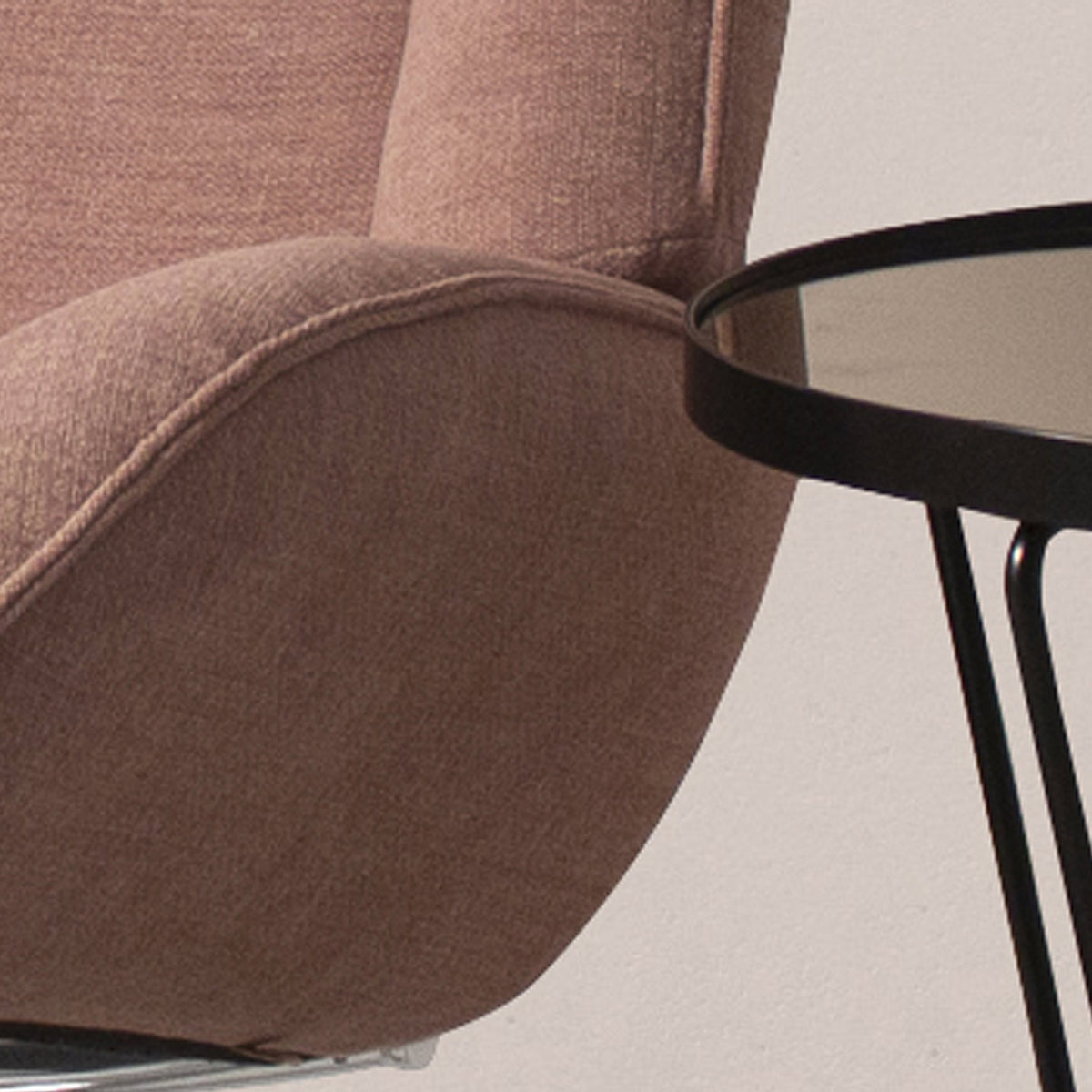 Roma Recliner Chair with Footrest by Kebe, showing closeup view of roma recliner chair in live shot.