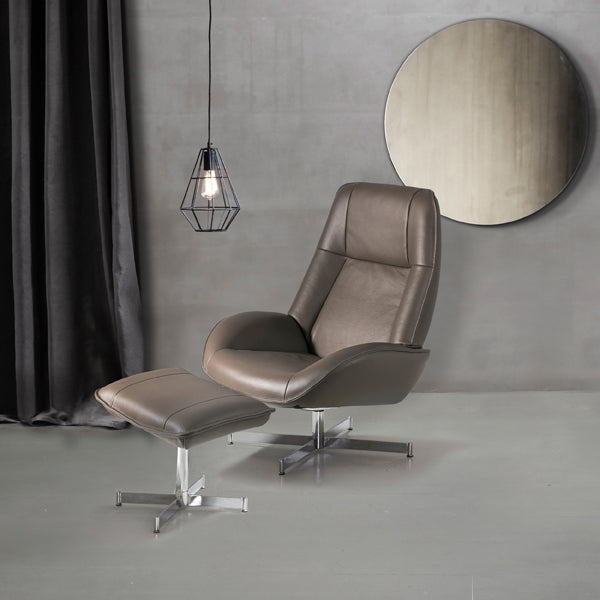 Roma Recliner Chair with Footrest by Kebe, showing roma recliner chair with footrest in live shot.
