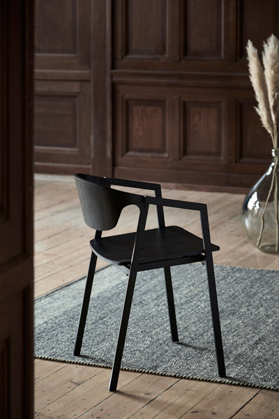Rombo Rug by Woud, showing closeup view of rombo rug in live shot.