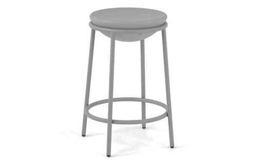Roto Stool by m.a.d. - Grey Steel Frame with Grey Plastic Seat.