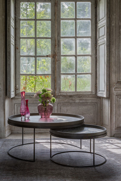 Tray Coffee Table by Ethnicraft, showing tray coffee table set in live shot.