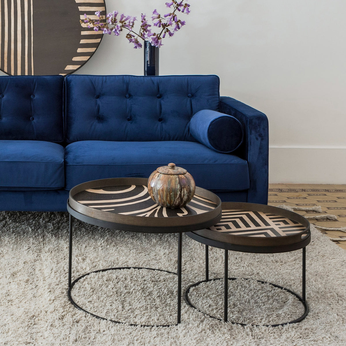 Tray Coffee Table by Ethnicraft, showing tray coffee table set in live shot.